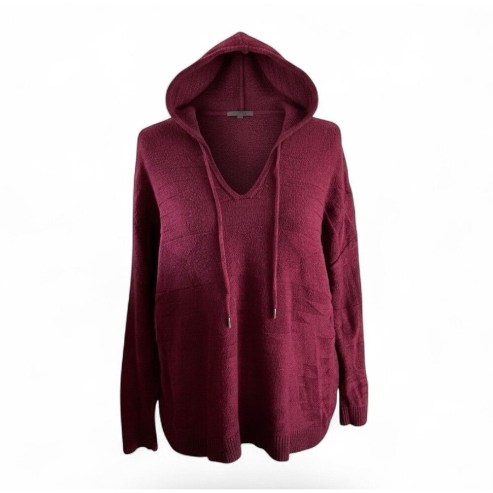 American Eagle Outfitters Hoodie Sweater Women’s Medium Burgundy V Neck Pullover